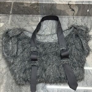 Cop.Copine Charcoal Top with cute tie